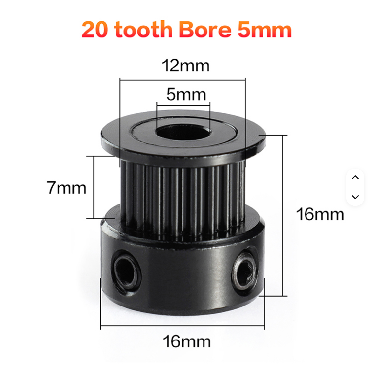 GT2 Pulley 5mm bore 16/20 tooth