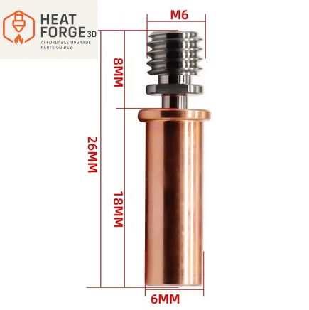Bimetal Heatbreak Max 500°C | TC4 Ti + Kuparipäällyste, Maks. 500 °C