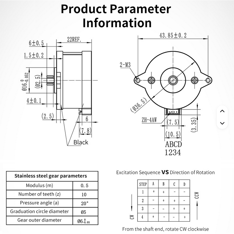 Nema 14 stepper motor 36STH20-1004HG