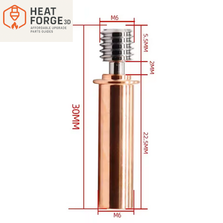 Bimetal Heatbreak Max 500°C | TC4 Ti + Kuparipäällyste, Maks. 500 °C