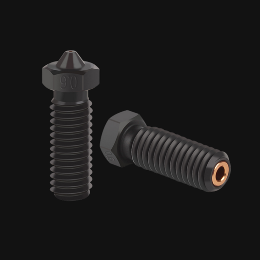 High flow hardened steel volcano nozzle